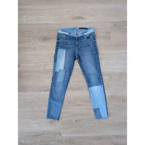 Black Orchid Los Angeles Patchwork Skinny Jeans – Light Wash (Size 28)